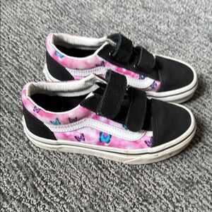 Vans Black and Pink Butterfly Sneakers